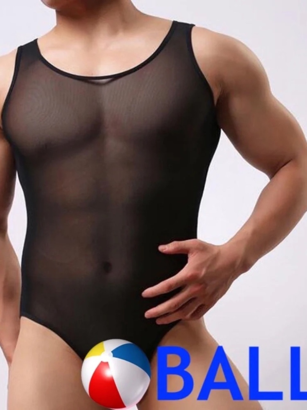 Ball Sheer Mesh Singlet 34-44" chest Very stretchable thin sheer mesh fabric